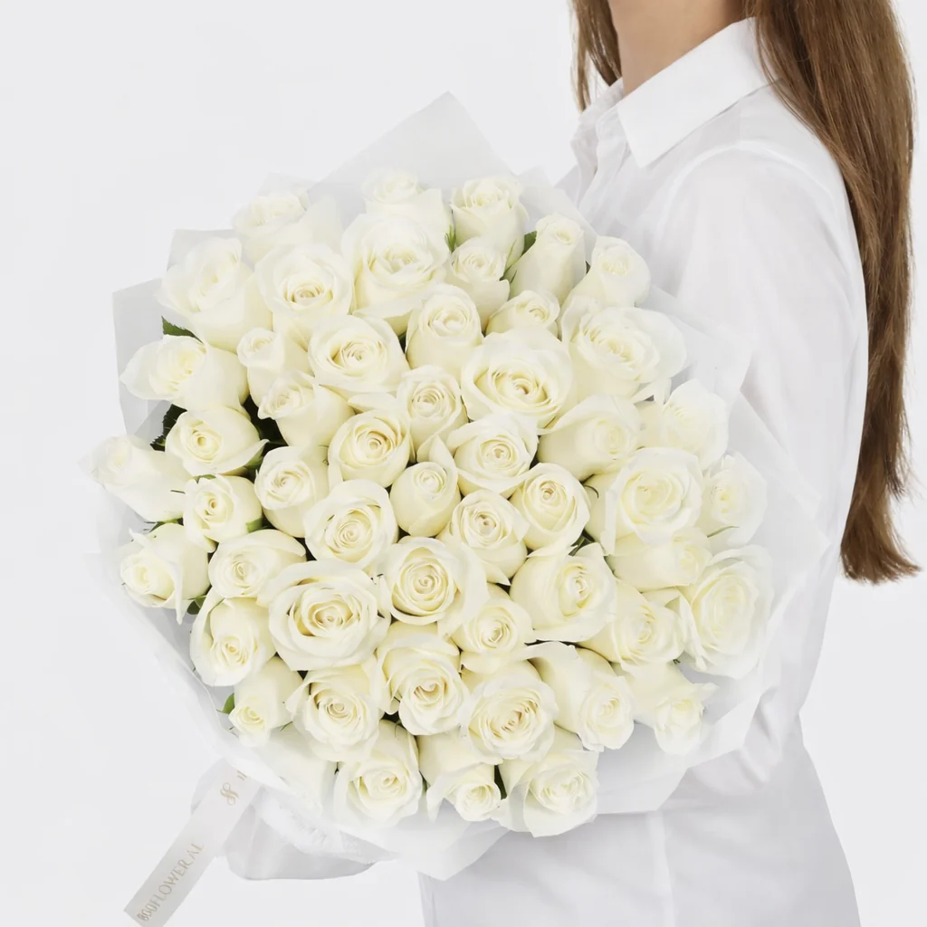 50 White Roses