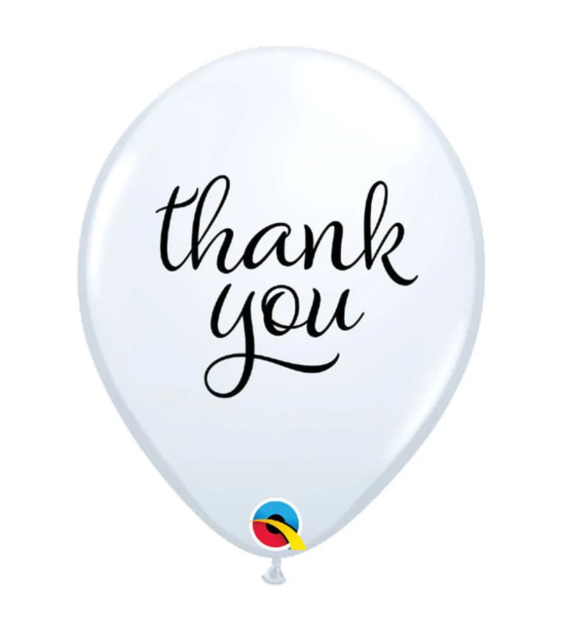 Simply Thank You White Rubber Balloon